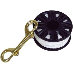 Cave & Wreck Scuba Diving Finger Spool Reel (100') with Double Ended Brass Bolt Snap