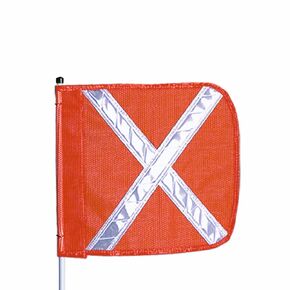 Checkers Industrial Safety Products Flagstaff FS5 Safety Flag with Reflective X, Threaded Hex Base, 12" Overall Length, 11" Overall Width, Orange (Pack of 1)