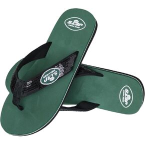 FOCO New York Jets NFL Womens Sequin Flip Flop - S - (7-8)