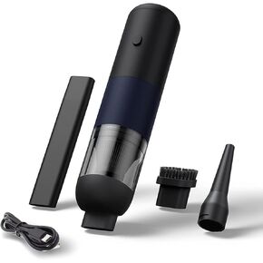 Car Vacuum Cleaner Cordless,Handheld Vacuum Wireless &Air Duster,Hand Held Vacuuming with 9000PA Suction 120W High Power,Portable Mini Vacuum Cleaner with LED Light for Car/Home/Office (Black)