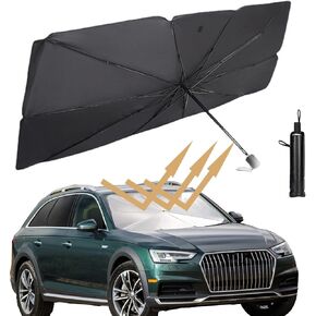 Car Windshield Sun Shade Umbrella, Foldable Umbrella Sunshades for Car Front Windshield UV Rays Sun Heat Reflector Universal for Most Cars, SUV