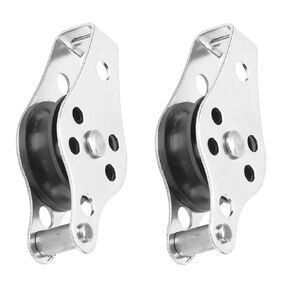 QISHUO Rigging Durable Steel Pulley Smooth Wheel Hanging Pulley Block Steel Lifting Stainless Pulley Single Loading SUS316 Suitable for 0.08 to 0.32 Inch Ropes 2Pcs