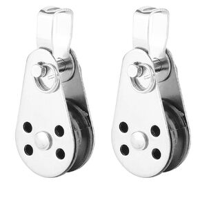 QISHUO SUS316 Durable Lifting Load Pulley Block Wheels Single Pulley Durable Outdoor Stainless Steel Strong Pulley Blocks Rope Suitable for 0.08 to 0.32 inch Ropes 4Pcs
