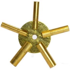 SE Universal Brass Clock Key for Winding Clocks, Odd and Even Numbers (Odd Even 5 Prong)