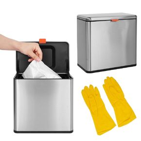 Sanitary Napkin Receptacle - Wall Mounted Tampon Disposal Holder - Stainless Steel Clean & Odor-Free Restroom Solution for Home, Office & Public Restrooms