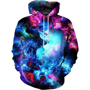 سويت شيرت بقلنسوة مطبوع ثلاثي الأبعاد للجنسين من Linnhoy، بلوفر كاجوال مع جيوب كبيرة in Kuwait