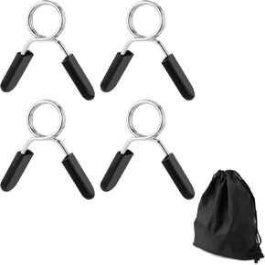 4pcs Dumbbell Barbell Clamps, 2in Stainless Steel Weight Clips Tight Fitness Bar Clips Versatile Spring Collar Clips Gym Accessory Weightlifting Buckle for Strength Training