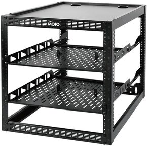 20U Open Frame Rack for Servers & AV Gear,Floor Standing or Wall Mount Server Rack,with 2 PCS 1U Rack Shelves & Mounting Hardware,Network Rack for 19" Networking,Servers and Audio