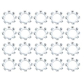 uxcell M10 100Pcs External Tooth Washers, Carbon Steel Zinc Plated Tooth Locking Ring Washers Quick Speed Star Nut Locking Fastener, White