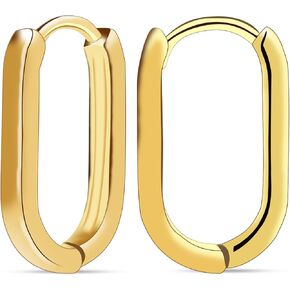 Rectangle Hoop Earrings Small Huggie Hoop Earrings Sterling Silver U Hoop Earrings Minimalist Earrings for Women Teen Girls in Saudi Arabia
