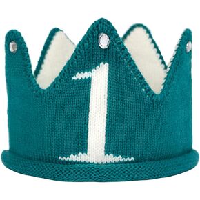 Knit 1st Birthday Hat - Happy Baby Crown Headband Cap for Party Costume Photoshoot