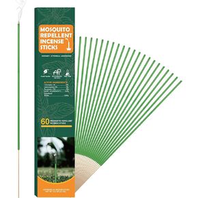 Mosquito Repellent Incense Sticks Outdoor Patio, 24pcs Citronella Incense Sticks, Deet Free Natural Organic Mosquito Barrier Mosquito Repellent Killer for Patio, Camping, Fishing
