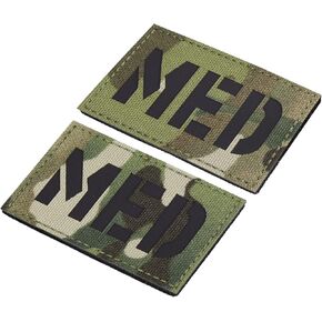 PATIKIL Reflective MED Patch 2x3", 2 Pcs IR Infrared EMS EMT Hook and Loop Fastener Applique Badges for Clothes Backpack, Camo