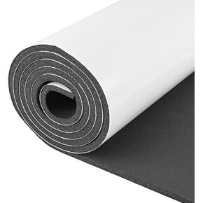 Sponge Neoprene Foam Rubber Sheet with Adhesive, 12 in x 60 in x 1/4 in Multi-Function Soundproof High Density Waterproof Rubber Mat, Perfect Cosplay Easy Cut DIY Neoprene Padding Roll - Black