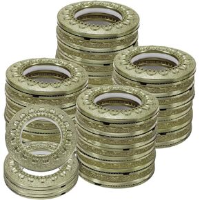 uxcell 32pcs Curtain Grommets, 1-5/7"(42 mm) ID Pattern Window Curtain Panels Eyelet Rings Low-Noise Sliding Roman Curtain Hardware Clip Rings for Home Curtain Rod, Coffee