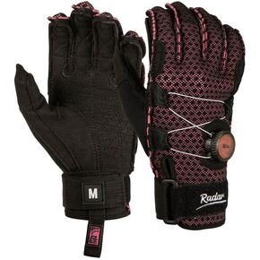 Radar Water Ski Gloves - Womens Lyric-A BOA -Inside-Out Glove - Black/Pink Ariaprene
