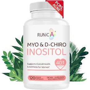 Inositol Supplement - Myo-Inositol & D-Chiro Inositol - 40:1 Ratio - Hormone Balance & Healthy Ovarian Support for Women - Vitamin B8-30 Day Supply