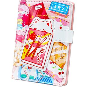 Mini Journal for Women, Kawaii Notebook Food Journal, Fitness Planner, Grid Paper Notepad, Sweet Tasty Series Diary 224 Pages (A6-Orange)