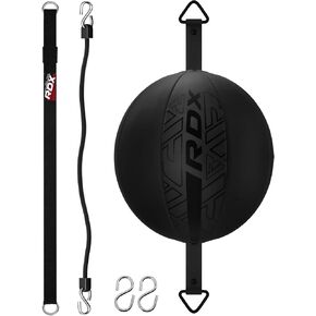 RDX Double End Bag Boxing, 70CM Reflex Speed Ball with 48" Stretchable Bungee Cord, Maya Hide Leather Lightweight Punching Rebound Ball for Striking MMA Muay Thai Training, Home Gym Workouts