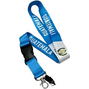 Guatemala Flag Lanyard - Llavero - Keychain Badge Holder - Lanyard for Keys - Detachable Buckle - Unisex - Adult