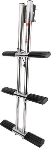 Amarine made Heavy Duty 3 Steps Boat Marine Dual Vertical Telescoping Tube Stainless Steel Sport Diver Ladder with Mount - 3 Steps - M1085S3 in Saudi Arabia