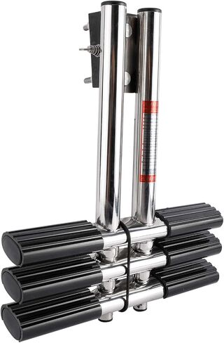 Amarine made Heavy Duty 3 Steps Boat Marine Dual Vertical Telescoping Tube Stainless Steel Sport Diver Ladder with Mount - 3 Steps - M1085S3 in Saudi Arabia