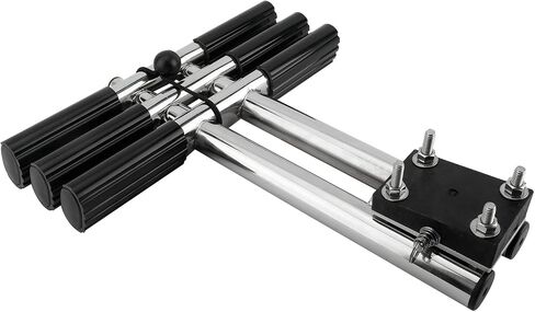 Amarine made Heavy Duty 3 Steps Boat Marine Dual Vertical Telescoping Tube Stainless Steel Sport Diver Ladder with Mount - 3 Steps - M1085S3 in Saudi Arabia