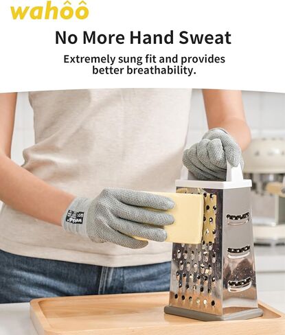 قفازات LANON Wahoo المقاومة للقطع ANSI A4 قفازات عمل مقاومة للقطع، خفيفة الوزن ورقيقة للغاية، خالية من الألياف الزجاجية، ملاءمة مريحة ثلاثية الأبعاد، قابلة للتنفس، قفازات أمان مضادة للقطع، زوج واحد، صغير in Kuwait