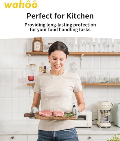 قفازات LANON Wahoo المقاومة للقطع ANSI A4 قفازات عمل مقاومة للقطع، خفيفة الوزن ورقيقة للغاية، خالية من الألياف الزجاجية، ملاءمة مريحة ثلاثية الأبعاد، قابلة للتنفس، قفازات أمان مضادة للقطع، زوج واحد، صغير in Kuwait