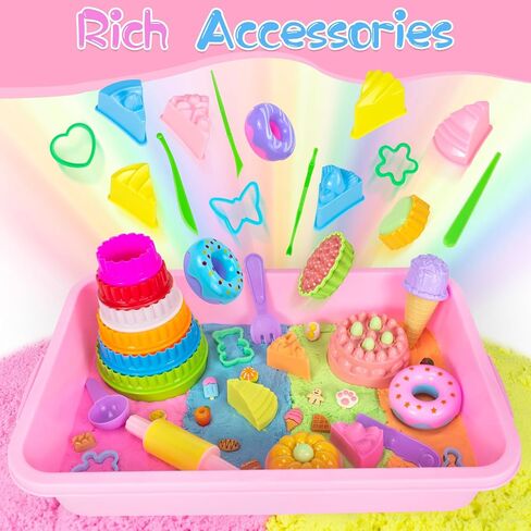 Mermaid Sensory Bin Sandbox Toys for Toddlers Girls Kids- Mermaid Toys for Kids Play Sand Kit Sensory Sand Bin Toys with 2.2 lbs Sand & Castle Mold,Great Christmas Birthday Gift for Girl Kids in Saudi Arabia