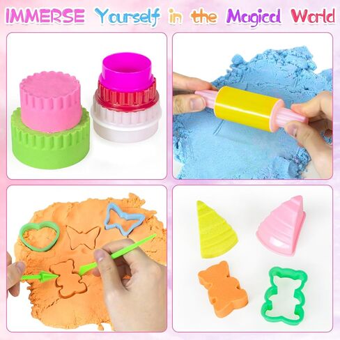 Mermaid Sensory Bin Sandbox Toys for Toddlers Girls Kids- Mermaid Toys for Kids Play Sand Kit Sensory Sand Bin Toys with 2.2 lbs Sand & Castle Mold,Great Christmas Birthday Gift for Girl Kids in Saudi Arabia