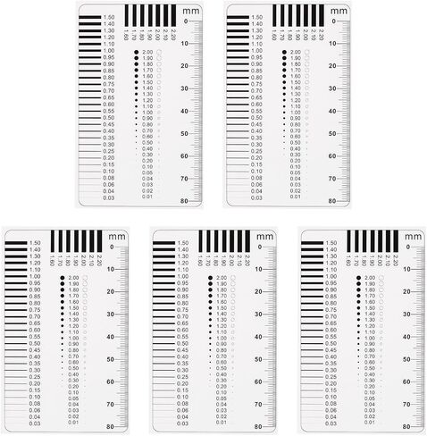 HARFINGTON 5pcs High Precision SEC Size Estimation Chart 80mm Covered Transparency Flaw Detection Film Ruler for Diameter and Line Width Defects Measuring in Kuwait