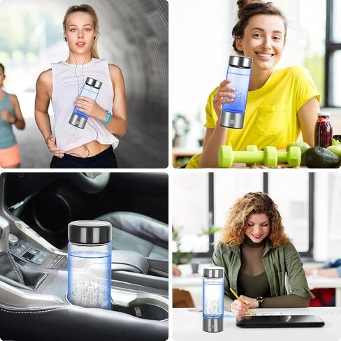 Hydrogen Water Bottle, Portable Hydrogen Water Ionizer Machine, Rechargeable Hydrogen Water Bottle Generator,with Pem SPE Technology Hydrogen Water Cup for Exercise, Travel in Saudi Arabia