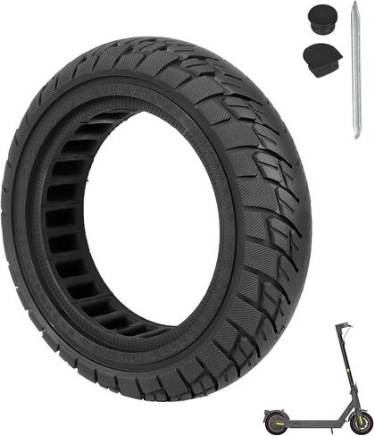 60/70-6.5 Scooter Tire, 10x2.5 10 inch Solid Tire, Tubeless Tyre for Ninebot Max G30P G30LP Electric Scooter Front or Rear Replacement Solid Rubber Tires(1Pcs) in Saudi Arabia