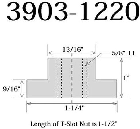 HHIP 13/16" 5/8-11 T-Slot Nut (3903-1220) in Saudi Arabia