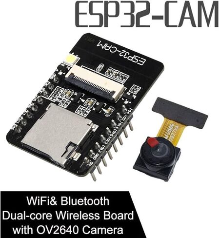 Aideepen ESP32-CAM W-BT Board ESP32-CAM-MB Typ-C to Serial Port CH-340G with OV2640 2MP Camera Module Dual Mode Support NodeMCU 2PCS. in Kuwait