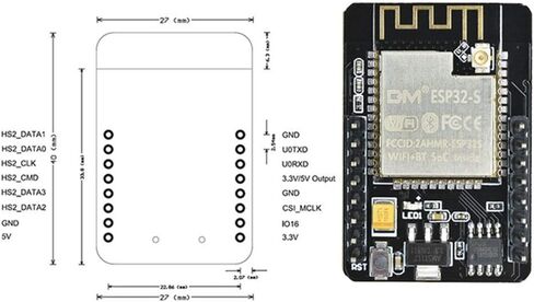 Aideepen ESP32-CAM W-BT Board ESP32-CAM-MB Typ-C to Serial Port CH-340G with OV2640 2MP Camera Module Dual Mode Support NodeMCU 2PCS. in Kuwait