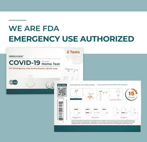 COVID-19 Antigen Home Test, FDA EUA at-Home Self Test, Non-invasive Nasal Swab, Easy to Use and Results Within 15 Minutes (1 Pack, 2 Tests Total) in Saudi Arabia
