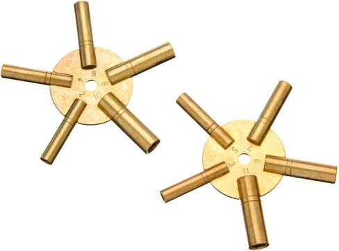 SE Universal Brass Clock Key for Winding Clocks, Odd and Even Numbers (Odd Even 5 Prong) in Saudi Arabia