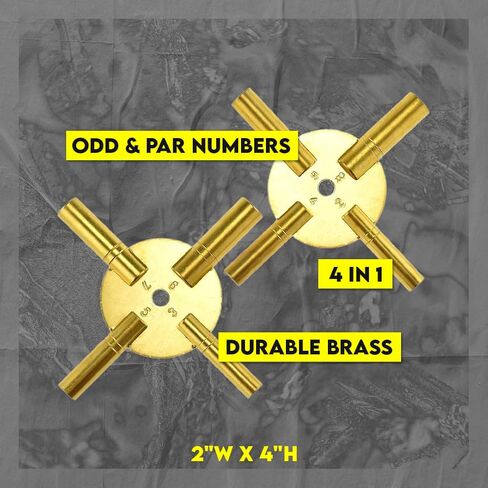 SE Universal Brass Clock Key for Winding Clocks, Odd and Even Numbers (Odd Even 5 Prong) in Saudi Arabia