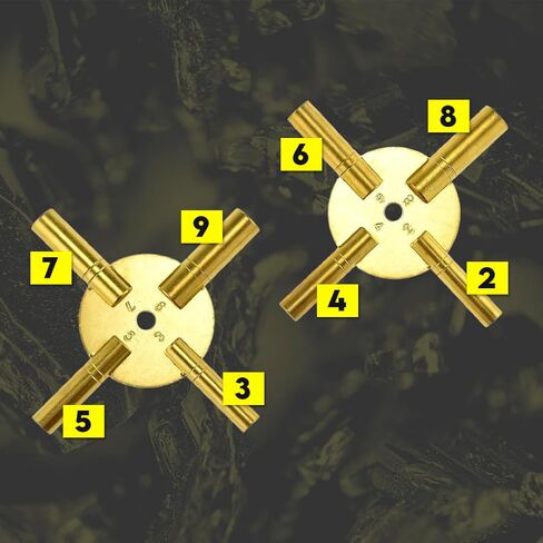 SE Universal Brass Clock Key for Winding Clocks, Odd and Even Numbers (Odd Even 5 Prong) in Saudi Arabia