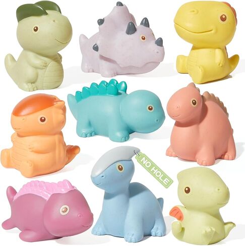 Baby Bath Toys 8 Pcs No Hole Dinosaur Baby Bath Toys Easy Clean Bath Toy for Babies 6-12 Months, Bathtub Toys for Toddlers 1-3 in Saudi Arabia