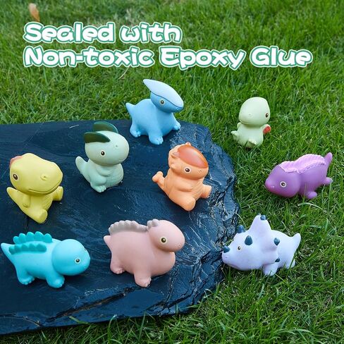 Baby Bath Toys 8 Pcs No Hole Dinosaur Baby Bath Toys Easy Clean Bath Toy for Babies 6-12 Months, Bathtub Toys for Toddlers 1-3 in Saudi Arabia