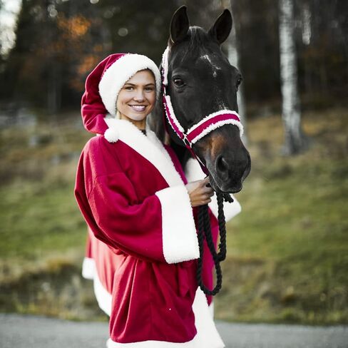 HORZE Santa Hat for Helmets | Fits Over Equestrian, Motorcycle Helmet, Hard Hat | 8" Diameter, Stretches to 10.5" in Saudi Arabia