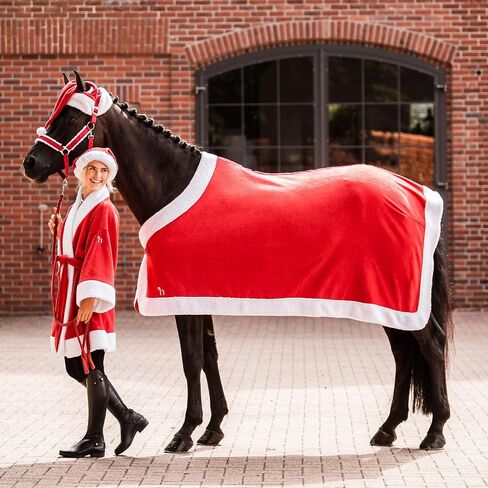 HORZE Santa Hat for Helmets | Fits Over Equestrian, Motorcycle Helmet, Hard Hat | 8" Diameter, Stretches to 10.5" in Saudi Arabia