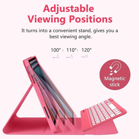 MMK iPad 10th Generation Case with Keyboard 10.9" 2022, iPad Keyboard 10th Generation Case (A2757/A2777/A2696), 10.9 inch iPad Case with Backlit Bluetooth Keyboard & Pencil Holder (Clove Purple) in Kuwait