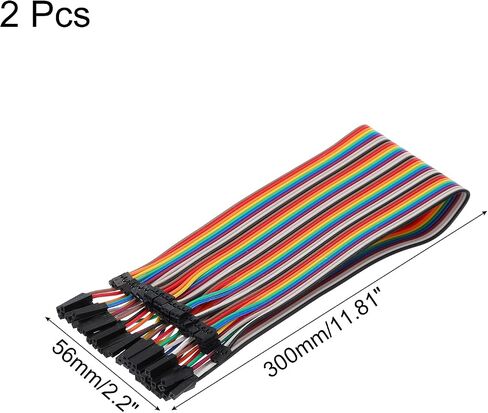 MECCANIXITY 2.0MM(2P) Female to 2.54MM(1P) Female Breadboard Jumper Wire 2.54MM Pitch Ribbon Cable 30cm Long Electronics Breadboard Ribbon Cables for Breadboard Electronic Projects Pack of 2 in Saudi Arabia