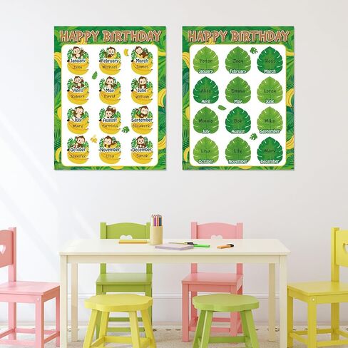 17.7 x 13.7 In Happy Birthday Chart Poster Set Under the Sea Calendar Birthday Classroom Decorations Ocean Animal Birthday Chart Bulletin Board Back to School Teaching Supplies Class Decor in Saudi Arabia