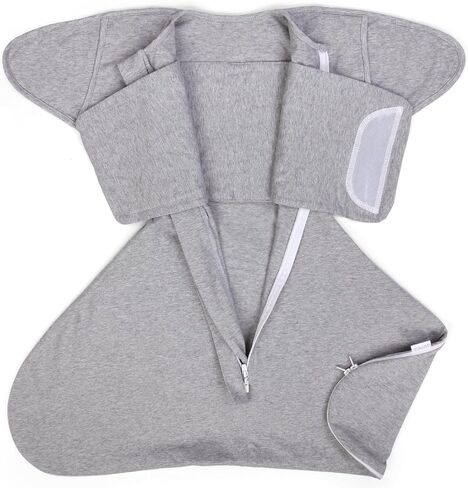 Sleepsack Baby for 0-3 Months, Sleep Sack Baby Swaddle, Newborn Swaddle Blanket with 2-Way Zipper, Adapt to Arm in Out, Gray,Small in Saudi Arabia