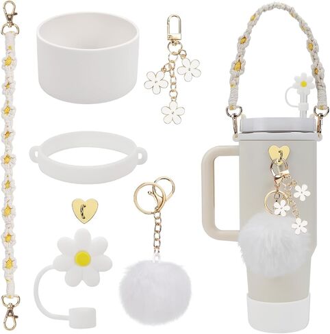 مجموعة إكسسوارات كأس ستانلي تتضمن حزام مقبض زجاجة المياه، حذاء كأس ستانلي من السيليكون، غطاء من القش من السيليكون، حليات ستانلي لكأس ستانلي 40 أونصة وكوب 30 أونصة in Kuwait
